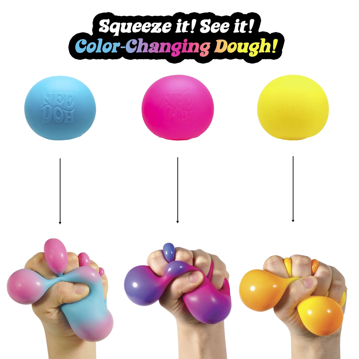 NeeDoh Color Change Novelty Fidget Toy, (1 Piece) Color May Vary