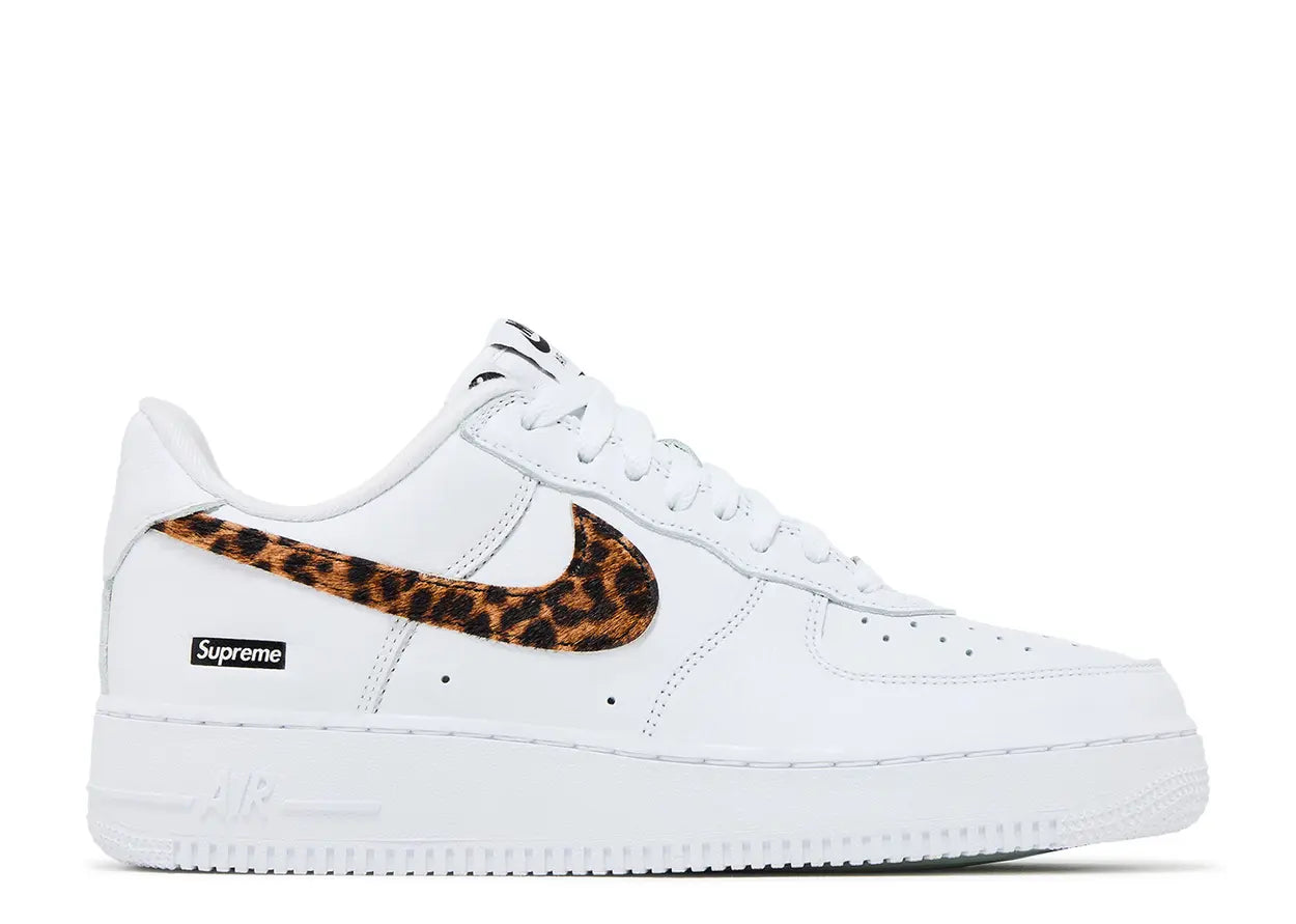 Supreme x GOODENOUGH x Air Force 1 Low White Cheetah Print