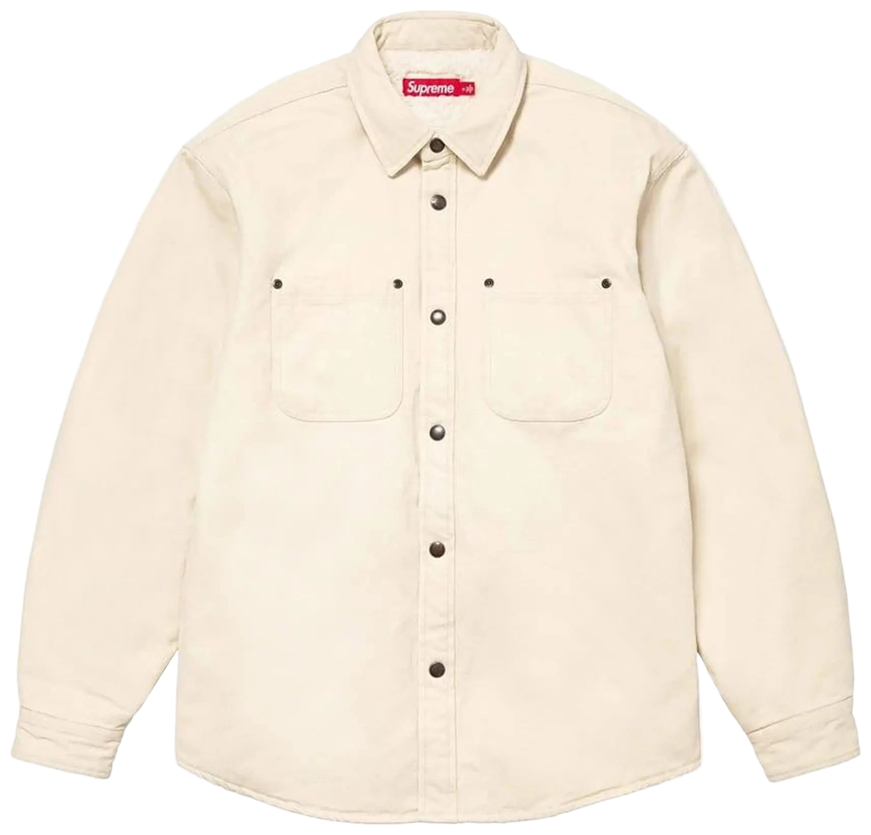 Supreme Faux Shearling Lined Work Shirt Natural