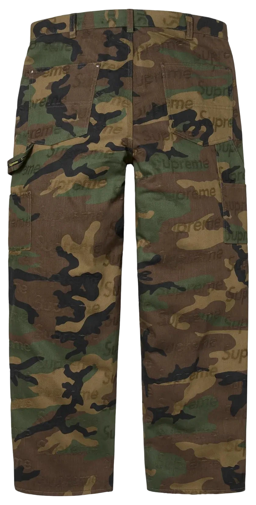 Supreme Jacquard Logos Double Knee Denim Painter Jean Woodland Camo