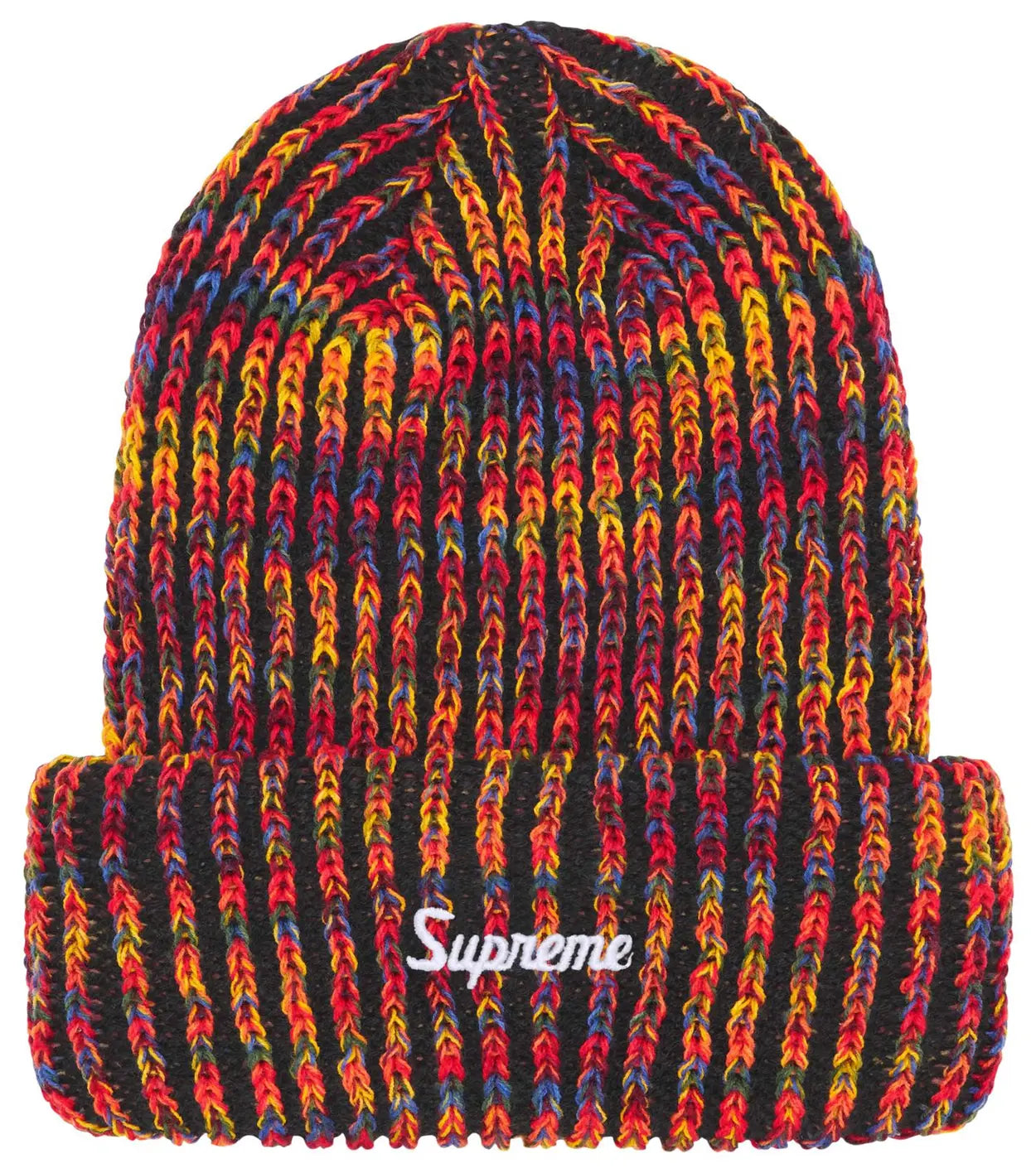 Supreme Rainbow Loose Gauge Beanie Black