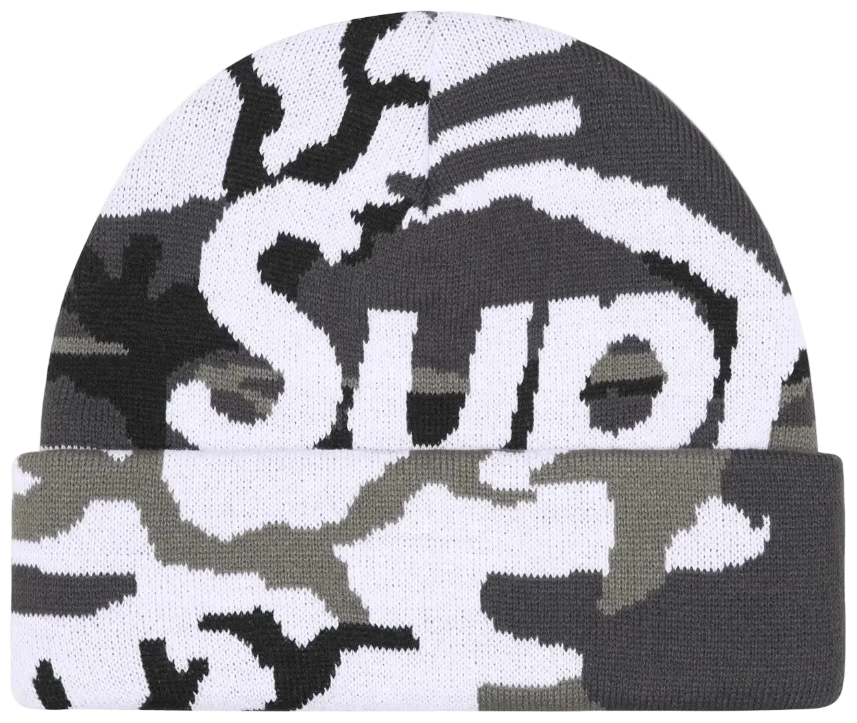 Supreme Camo Big Logo Beanie Snow Camo