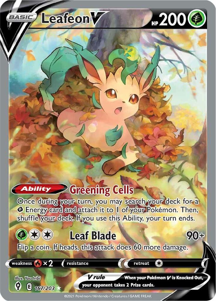 Leafeon V (Alternate Full Art) - 167/203 - SWSH07: Evolving Skies (SWSH07)