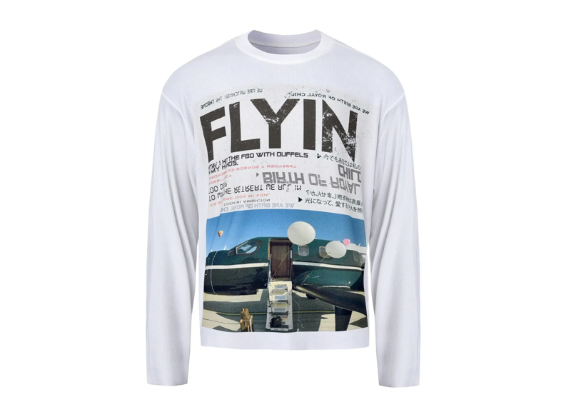 Birth Of Royal Child Private Airplane L/S Tee White