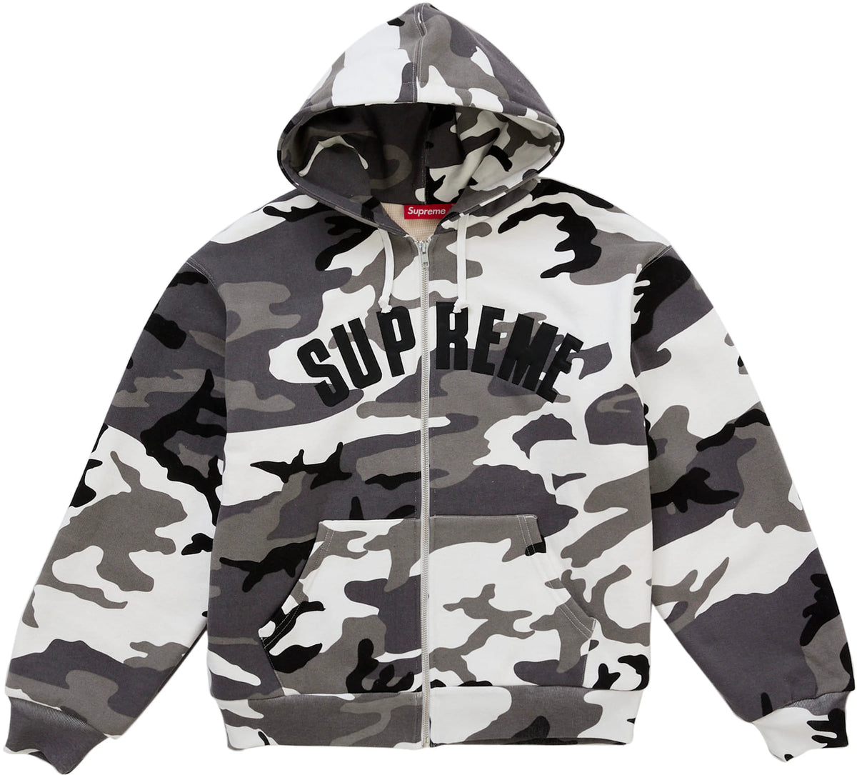 Supreme Arc Thermal Lined Zip Up Hooded Sweatshirt Snow Camo