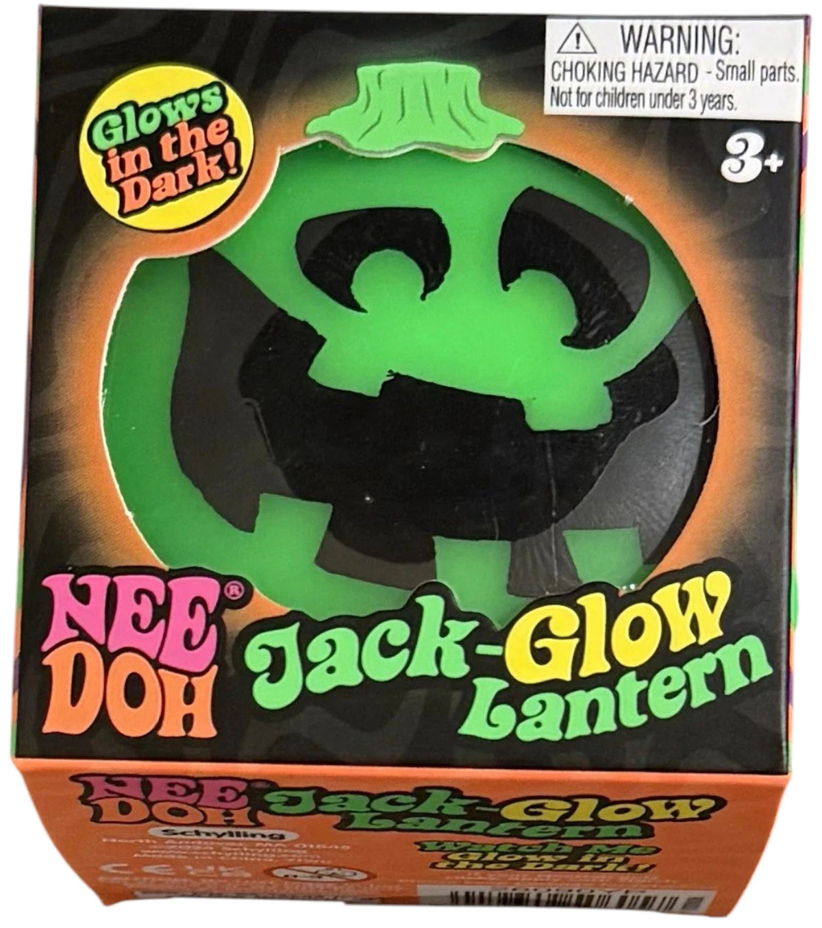 NeeDoh Jack-Glow Lantern Squishy Fidget Toy (Random Facial Expression) Green