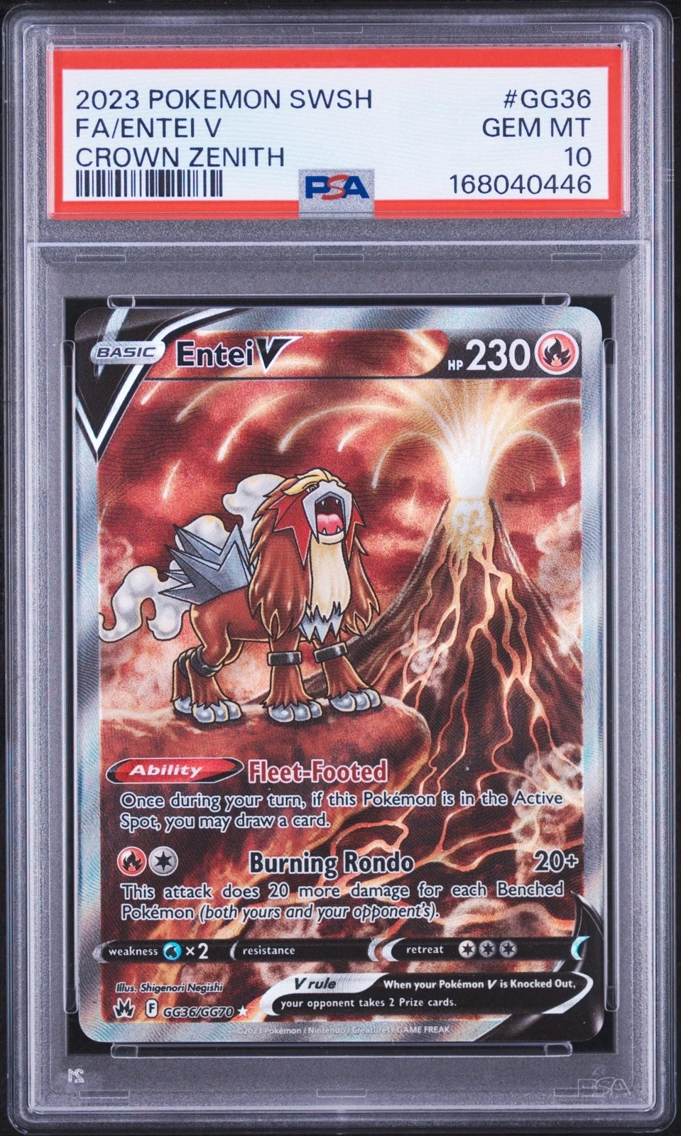 Entei V - GG36/GG70 - (PSA GRADED 10) - SWSH: Crown Zenith: Galarian Gallery (CRZ:GG)