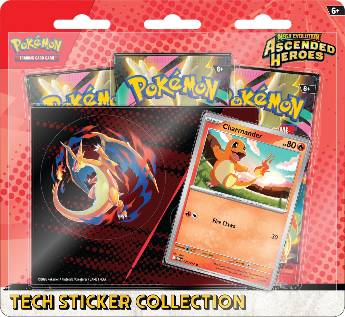 2026 Pokémon Mega Evolution Ascended Heroes Charmander Tech Sticker Collection