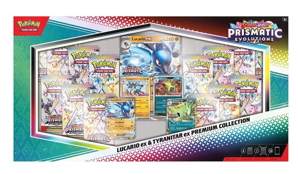 Pokémon TCG: Prismatic Evolutions Lucario ex & Tyranitar Ex Premium Collection (Sam's Club)