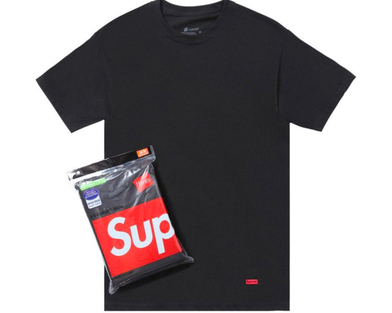 Supreme Hanes Tagless Tees (3 Pack) Black