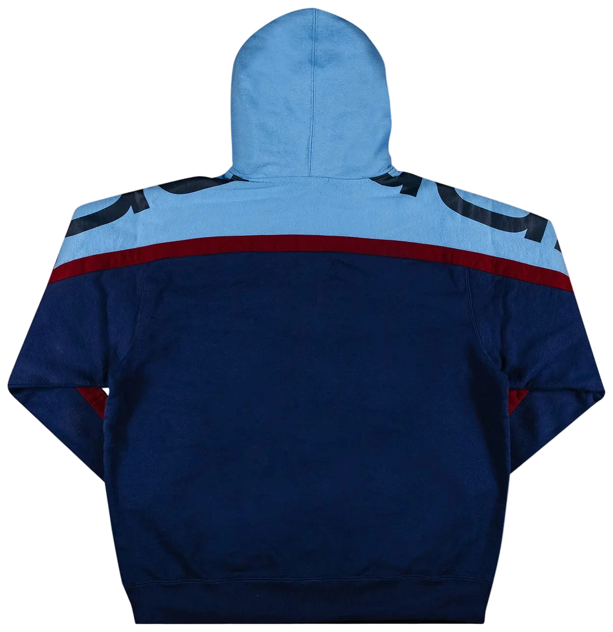Supreme Big Logo Paneled Zip Up Hooded Sweatshirt Navy
