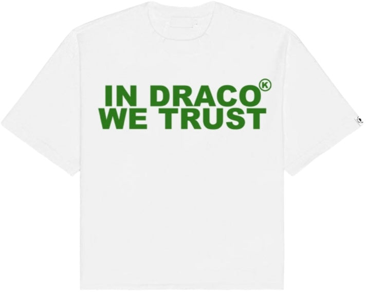 In Draco We Trust Oversized Tee White Green