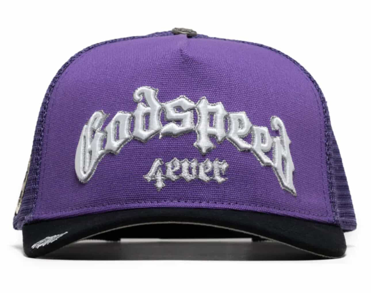 Godspeed Forever Trucker Hat Purple Silver