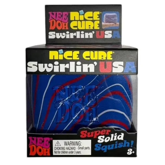 NeeDoh Swirl Nice Cube USA , Satisfying Square Shaped Sensory Toy