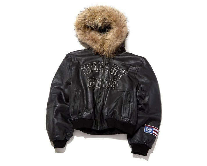 GV Gallery Berry Fur Leather Jacket