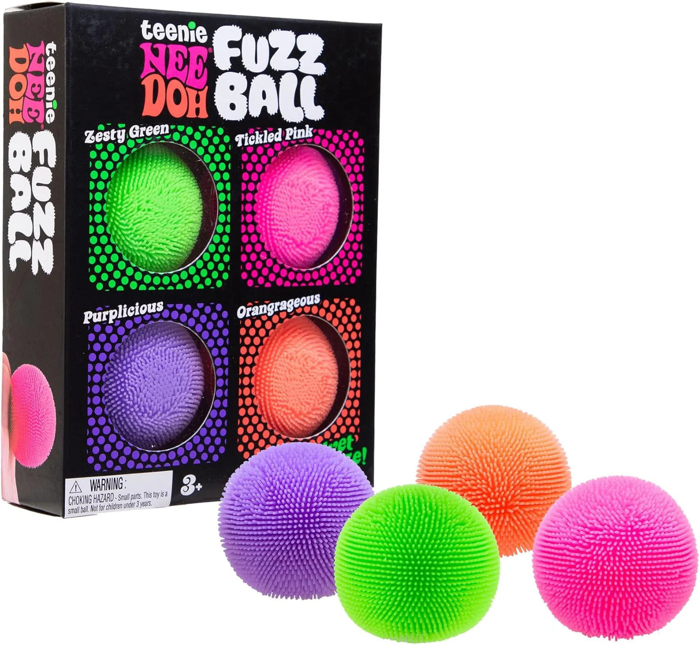 NeeDoh Teenie Fuzz Ball - Satisfying Sensory Toy (4 Pack)