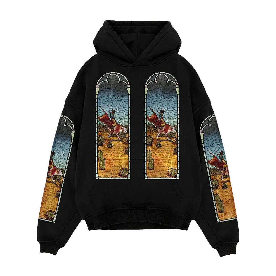 Who Decides War x EST Gee Stained Glass Hoodie Black