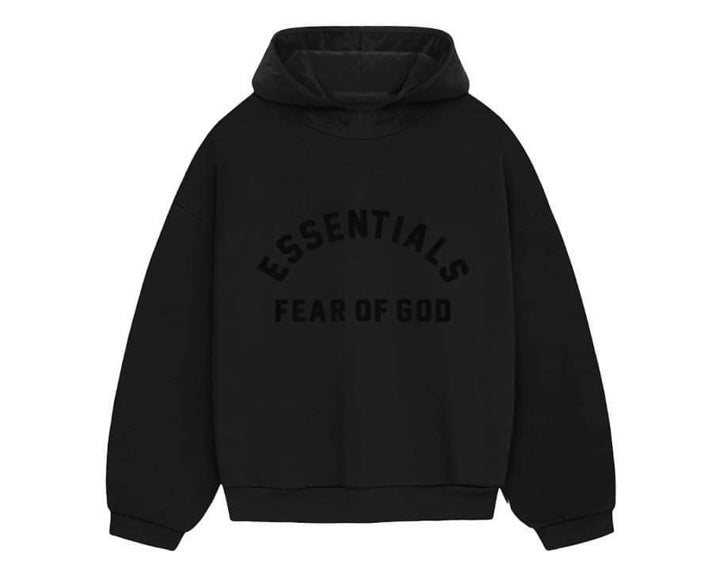Fear Of God Essentials Nylon Fleece Hoodie Jet Black