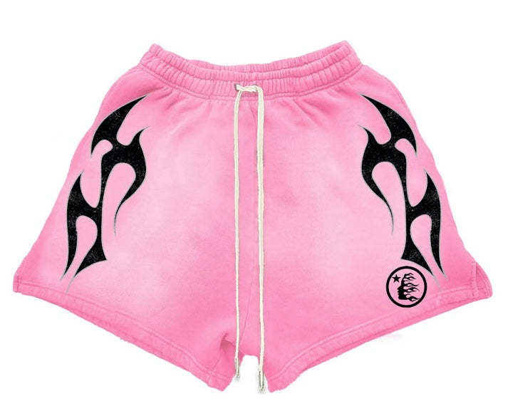 Hellstar Flame Shorts Pink