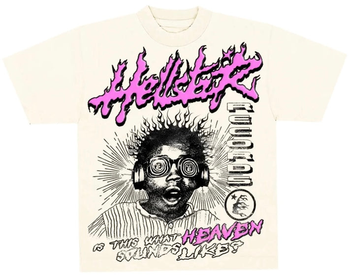 Hellstar Sounds Like Heaven Short Sleeve Tee Cream/Pink