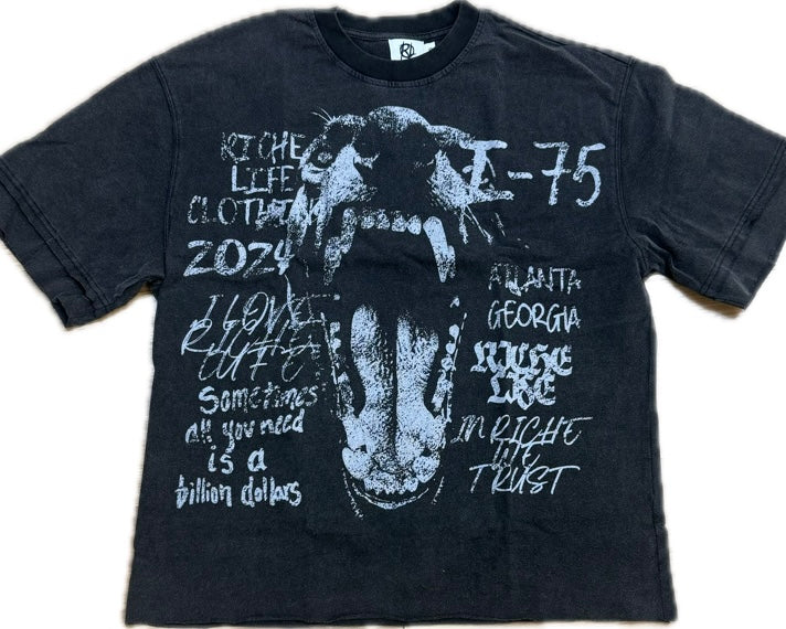 Riche Life Dog Tee Washed Black