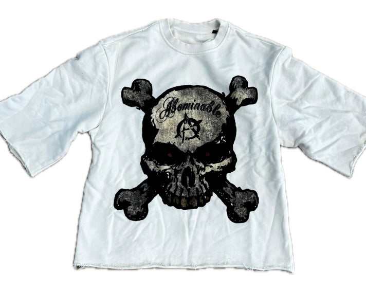 Abominable Skull Crop Tee Cream