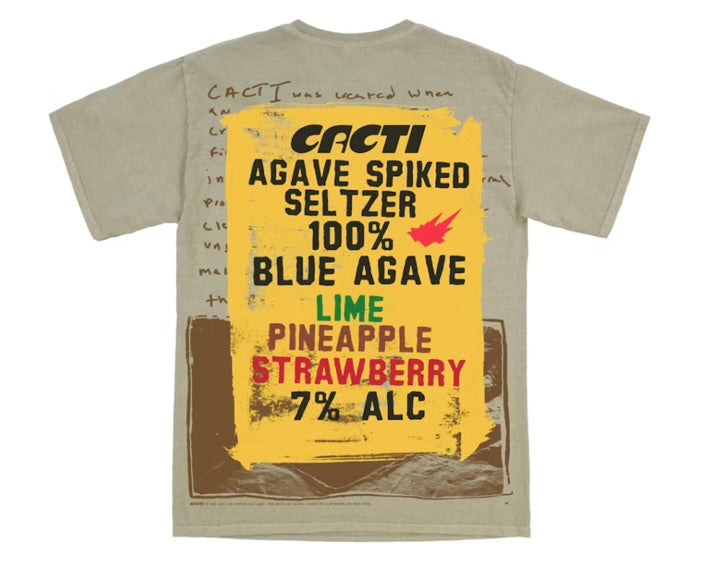 Travis Scott Cacti Painted Sign Tee Tee Olive