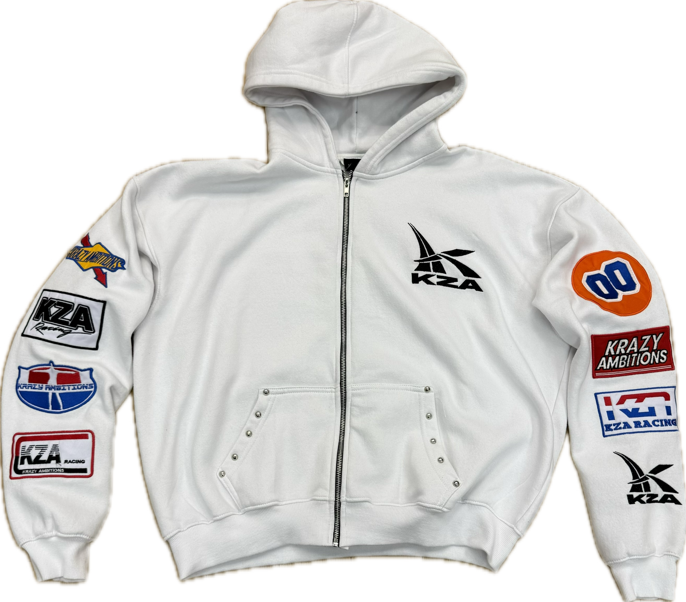 Krazy Ambitions Speed Zone White Zip Up