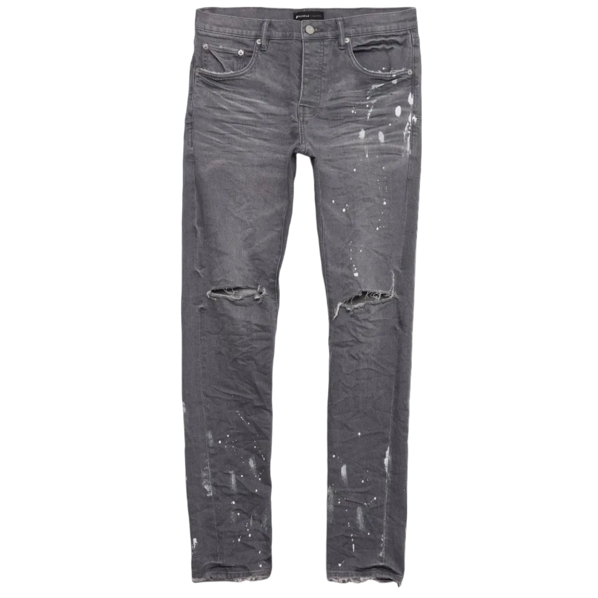 Purple Jean P001 Worn Grey Knee Slit