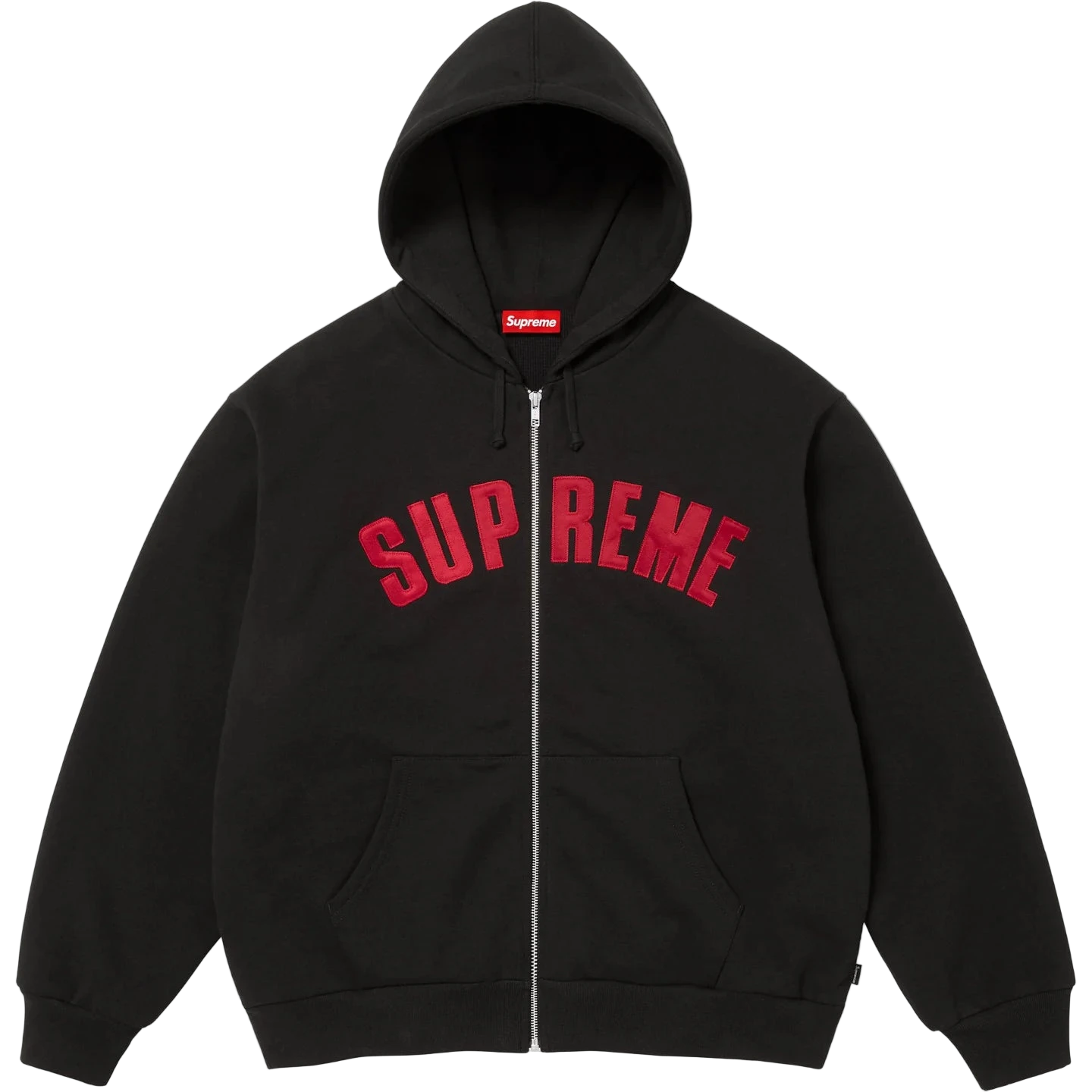 Supreme Arc Thermal Lined Zip Up Hooded Sweatshirt Black Red