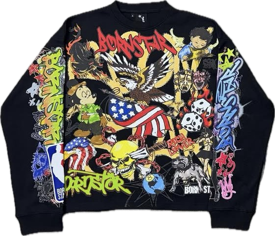 Bornstar Studios Stars Are Art Black Thermal Long Sleeve