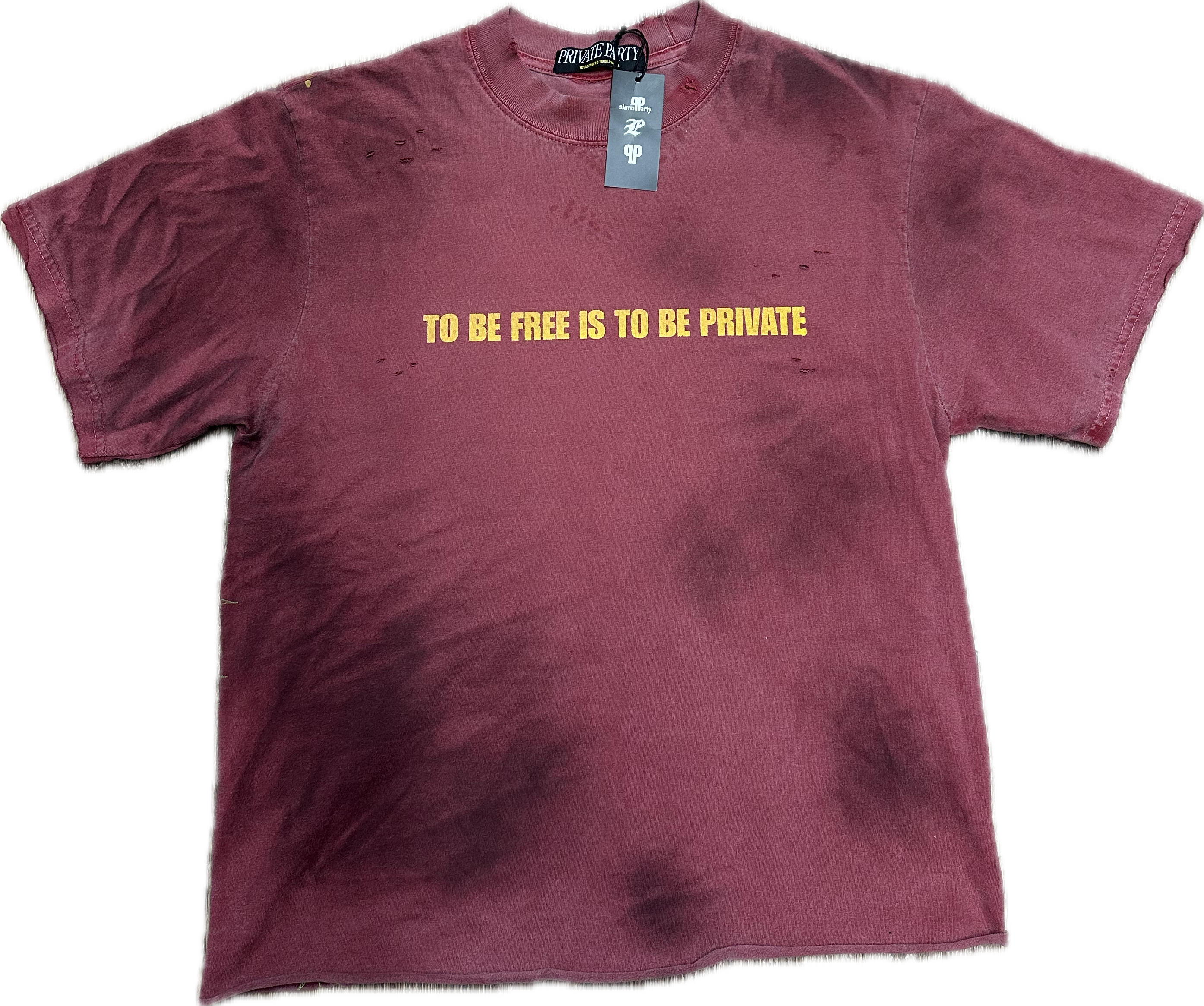 Private Party To Be Free Tee Burgundy