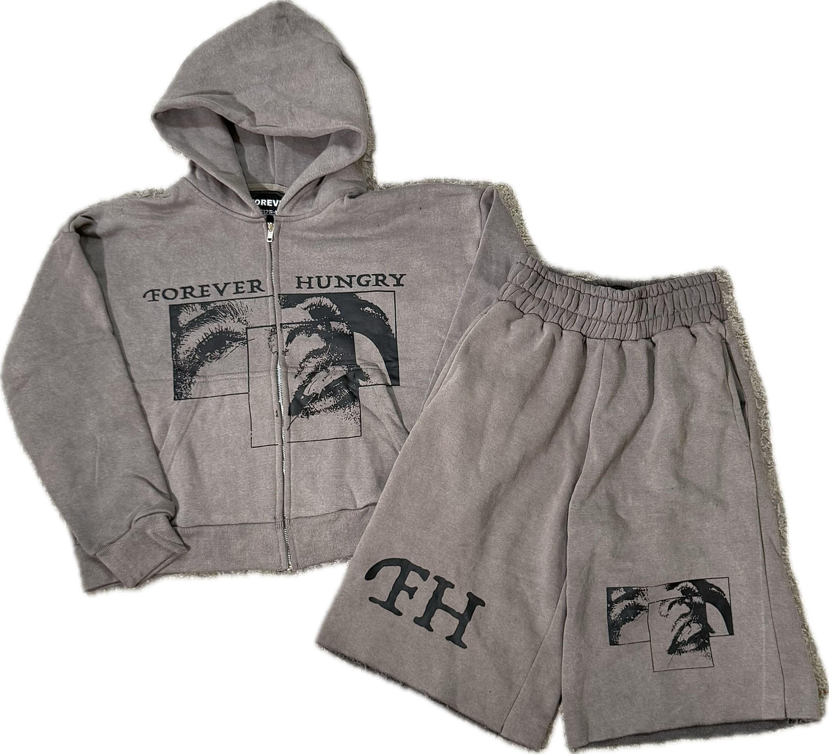Forever Hungry Zip Up And Short Set