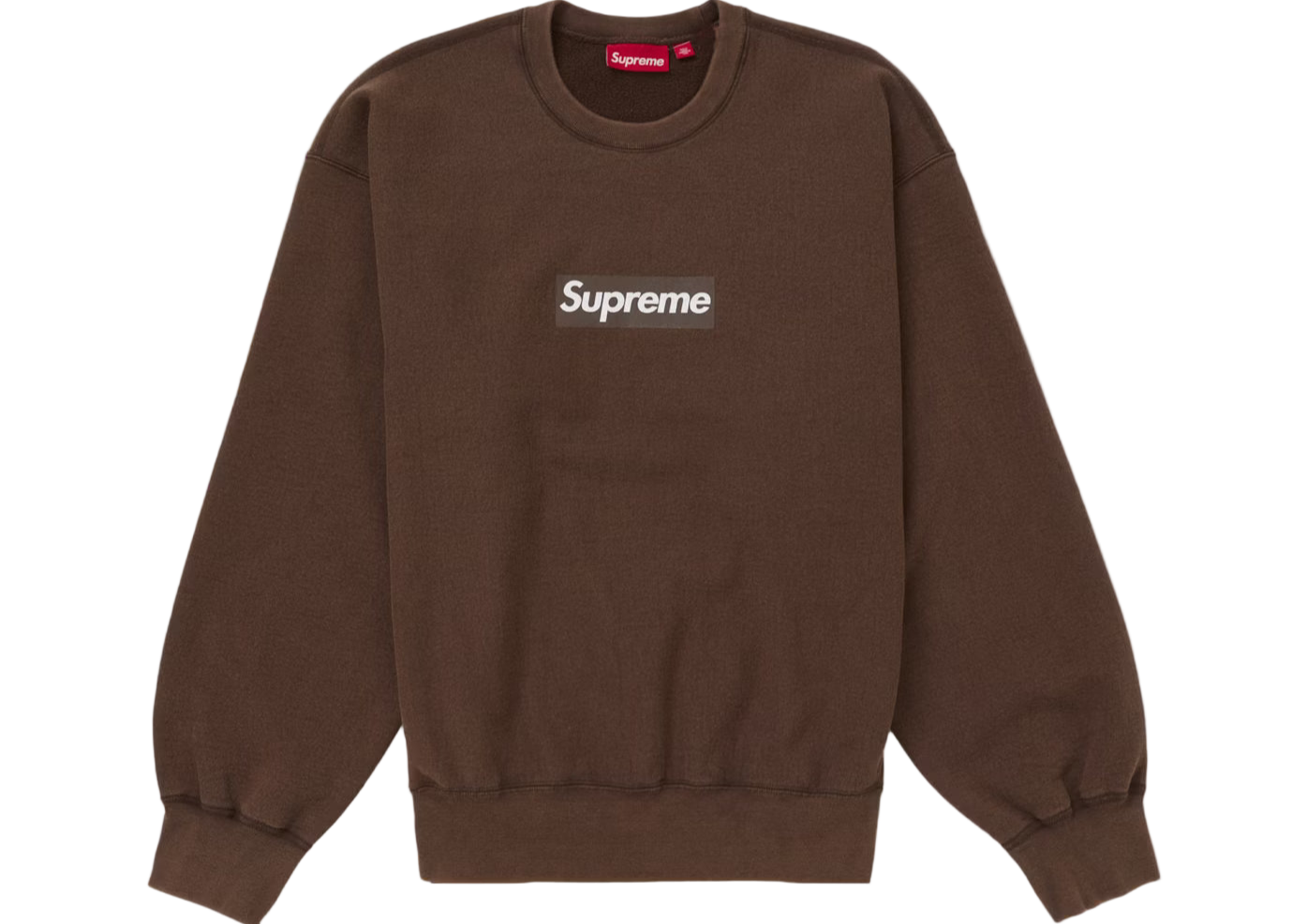 Supreme Washed Box Logo Crewneck Brown