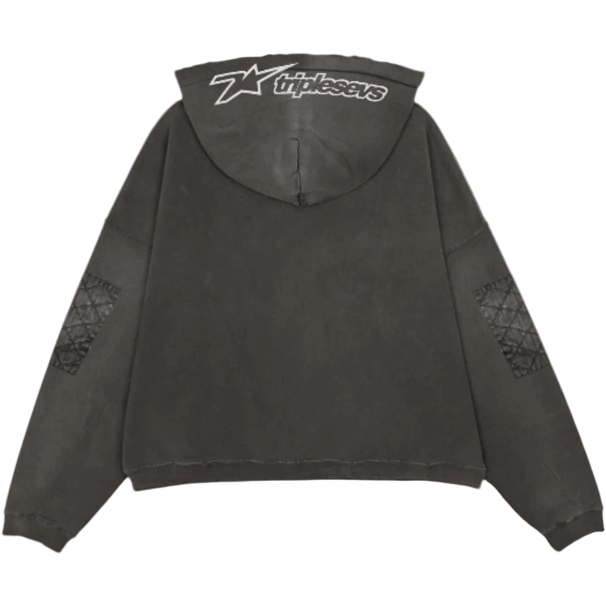 Triple Sevens Moto Zip Up Hoodie Black