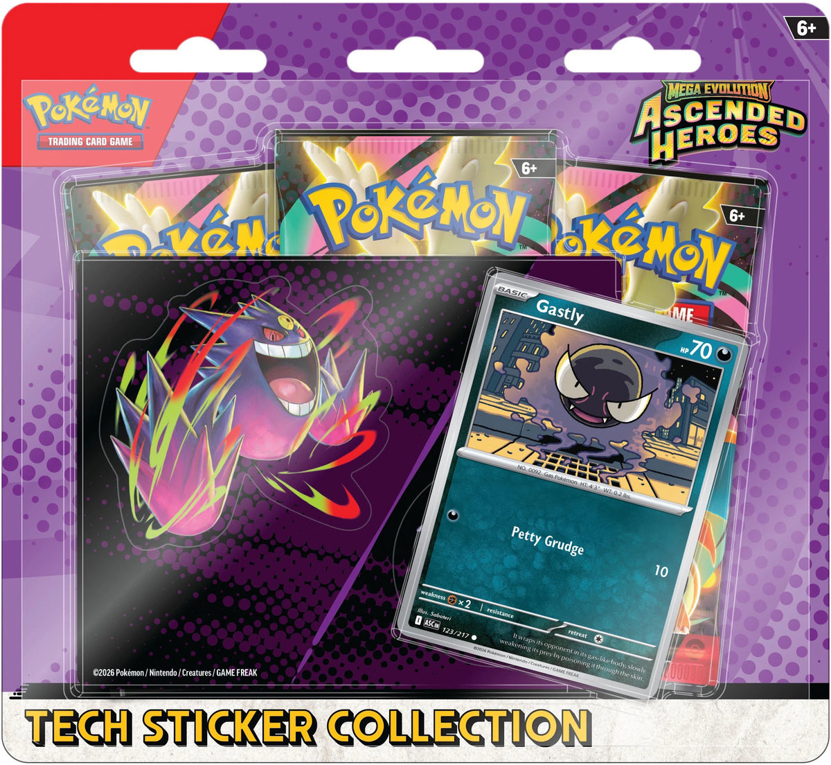 2026 Pokémon Mega Evolution Ascended Heroes Gastly Tech Sticker Collection