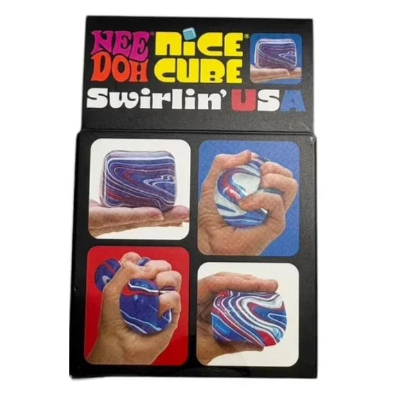 NeeDoh Swirl Nice Cube USA , Satisfying Square Shaped Sensory Toy