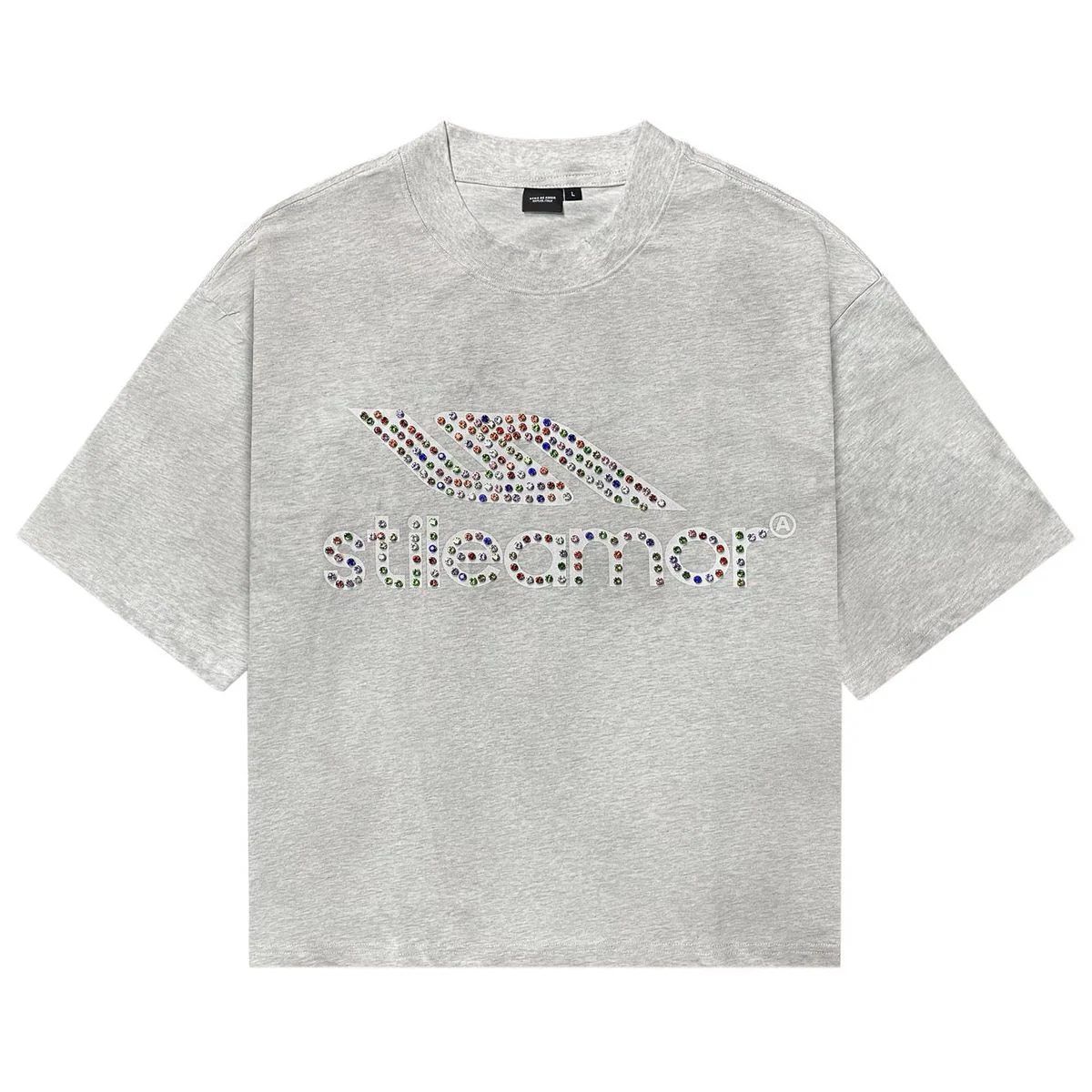 Stile De Amor Grey Colorato Rhinestone Tee