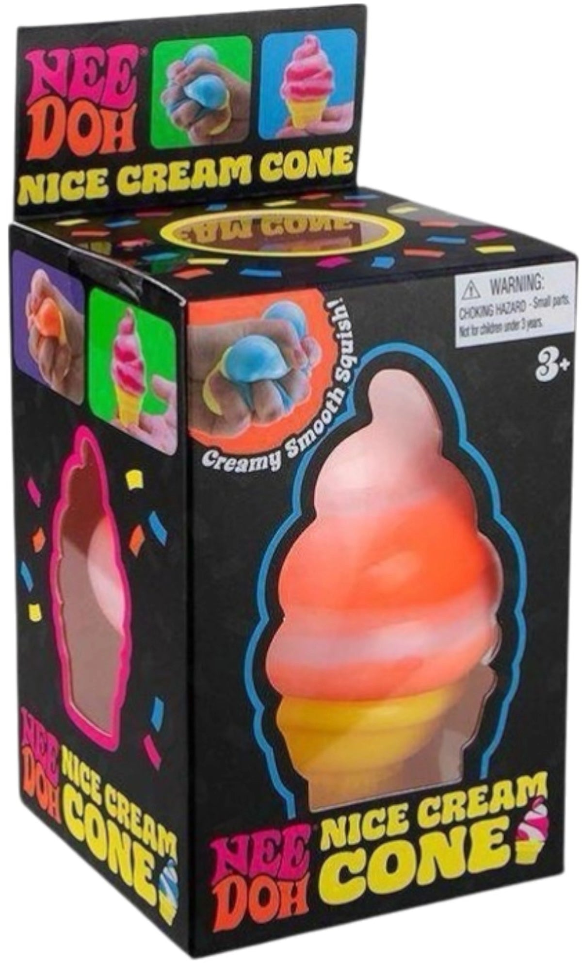 NeeDoh Nice Cream Ice Cream Cone Squishy Fidget Toy Orange
