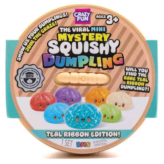 Squishy Bun Mini Mystery Squishy "Dumpling" (Teal Ribbon Edition) Blind Box