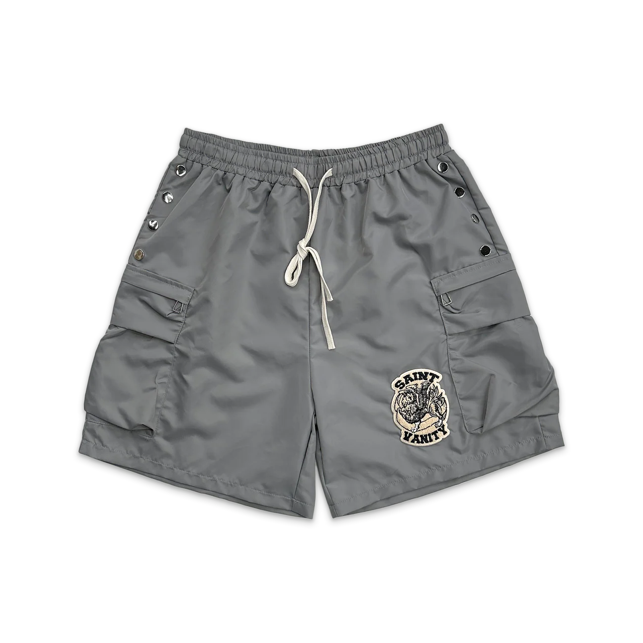 Saint Vanity Nylon Cargo Shorts Grey