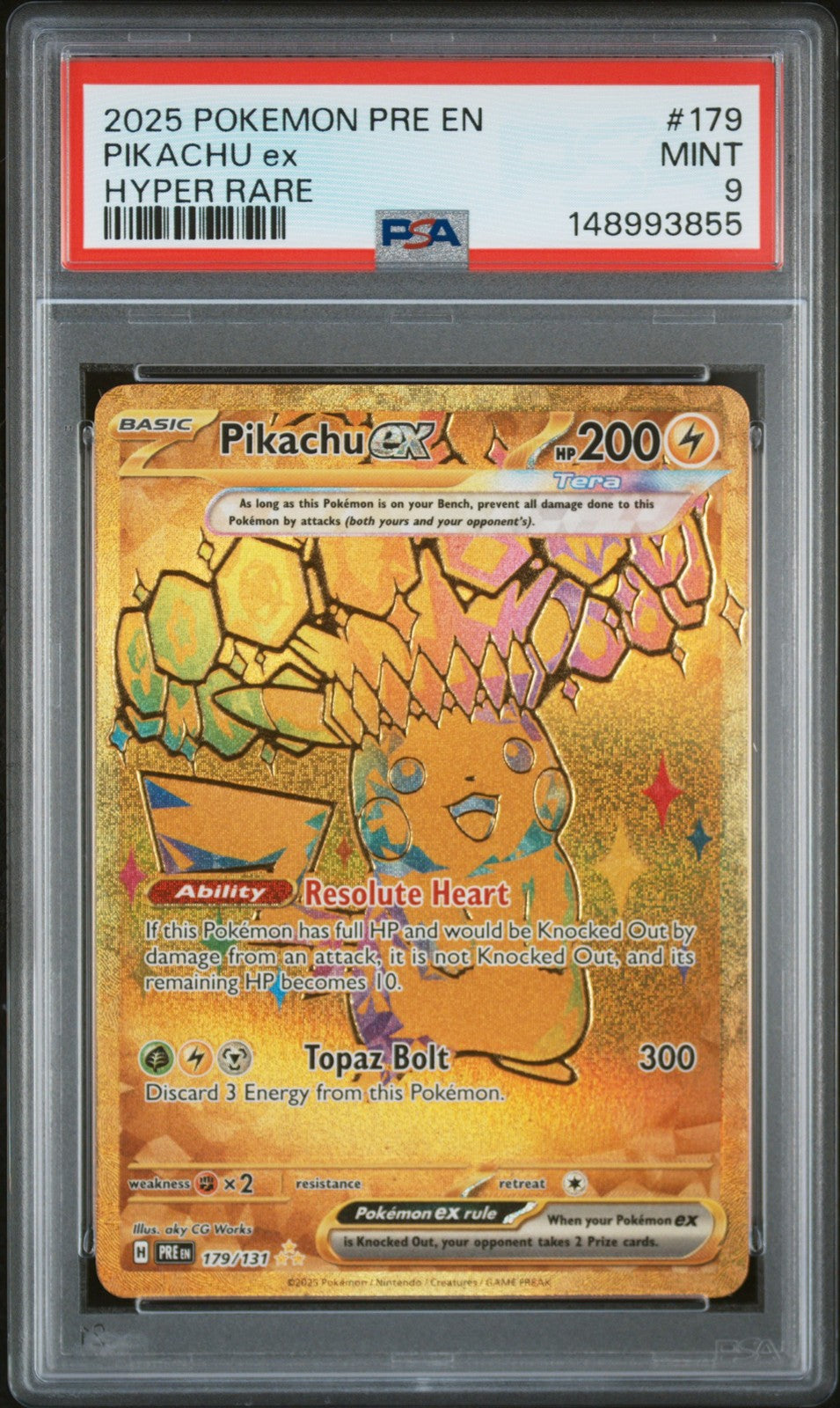 Pikachu ex - 179/131 - (PSA 9 GRADED) - SV: Prismatic Evolutions (PRE)