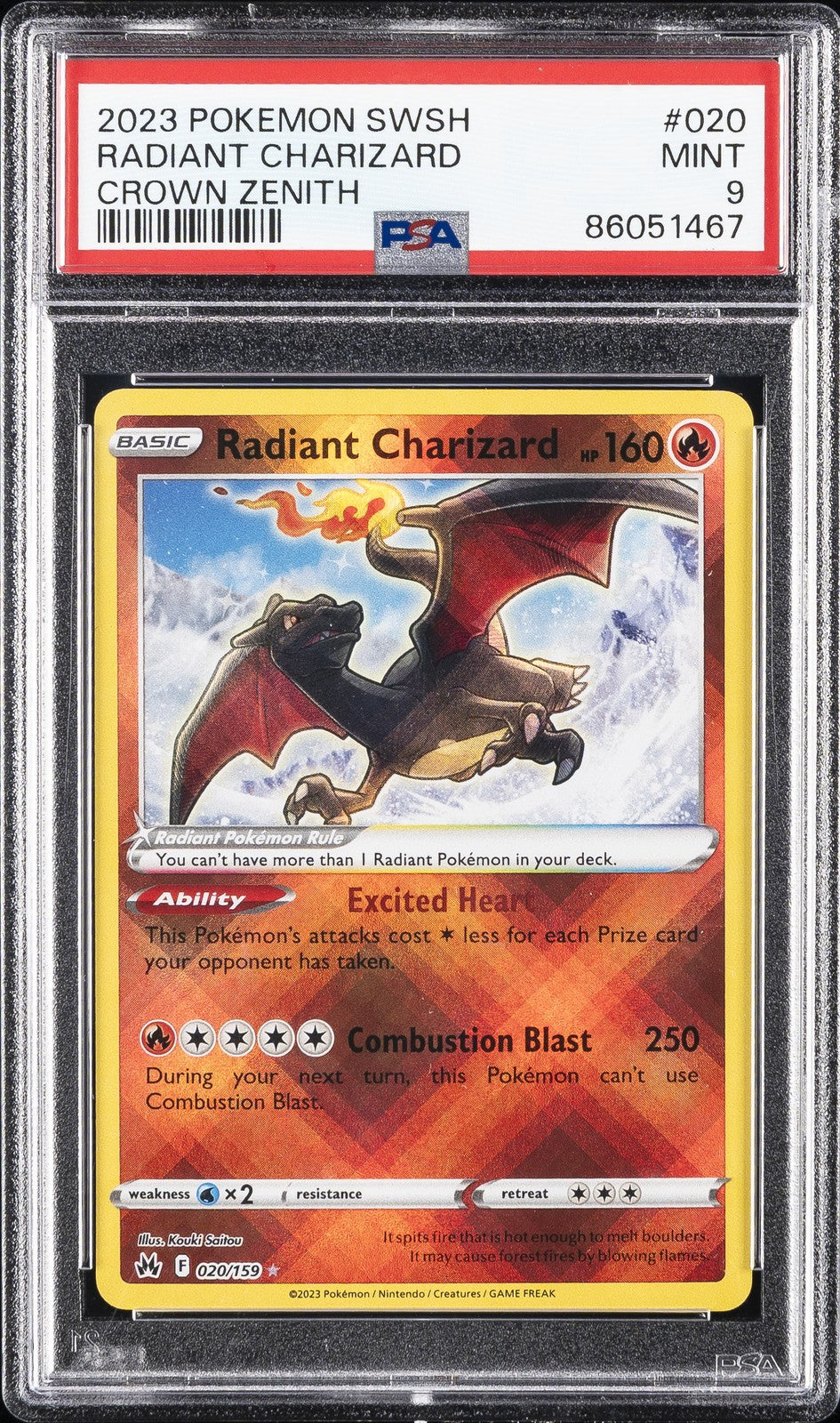 Radiant Charizard (PSA GRADED 9) - SWSH: Crown Zenith (CRZ)