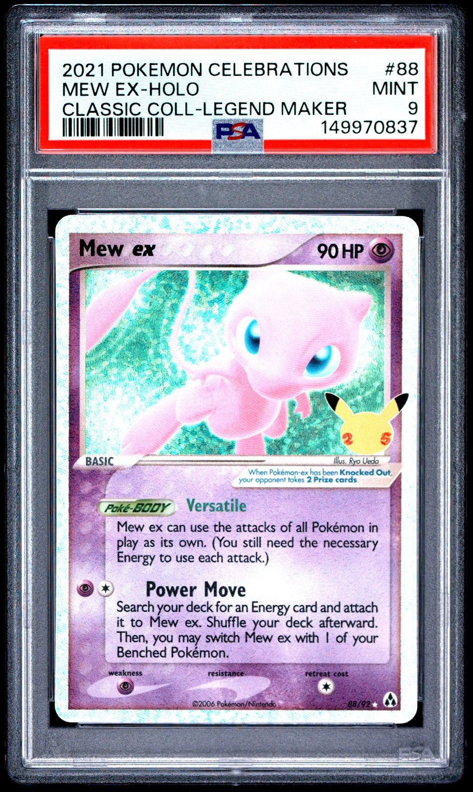 Mew ex - 88/92 - (PSA GRADED 9) - Celebrations: Classic Collection (CCC)