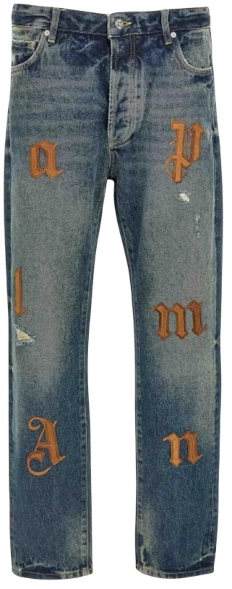 Palm Angels 5 Pocket Patch Straight Jeans Blue/Brown