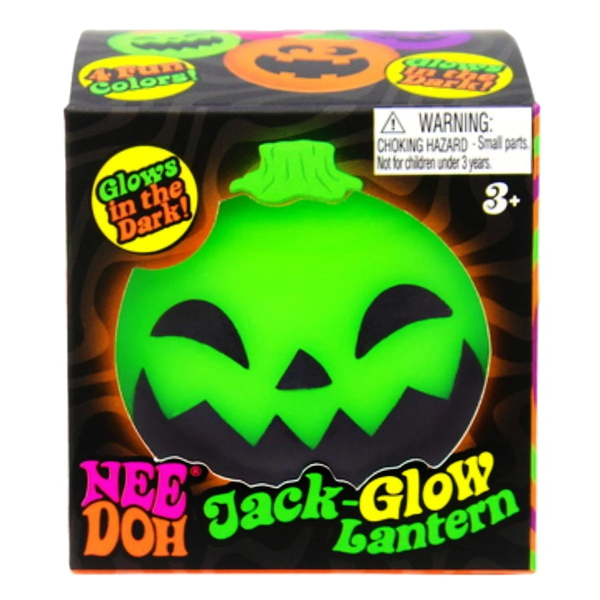 NeeDoh Jack-Glow Lantern Squishy Fidget Toy (Random Facial Expression) Green