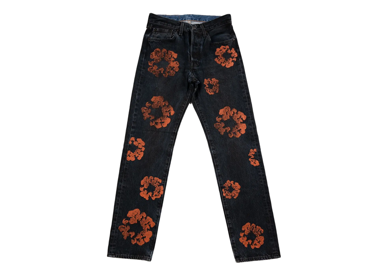 Denim Tears Levis Cotton Wreath Jeans Black/Red Clay