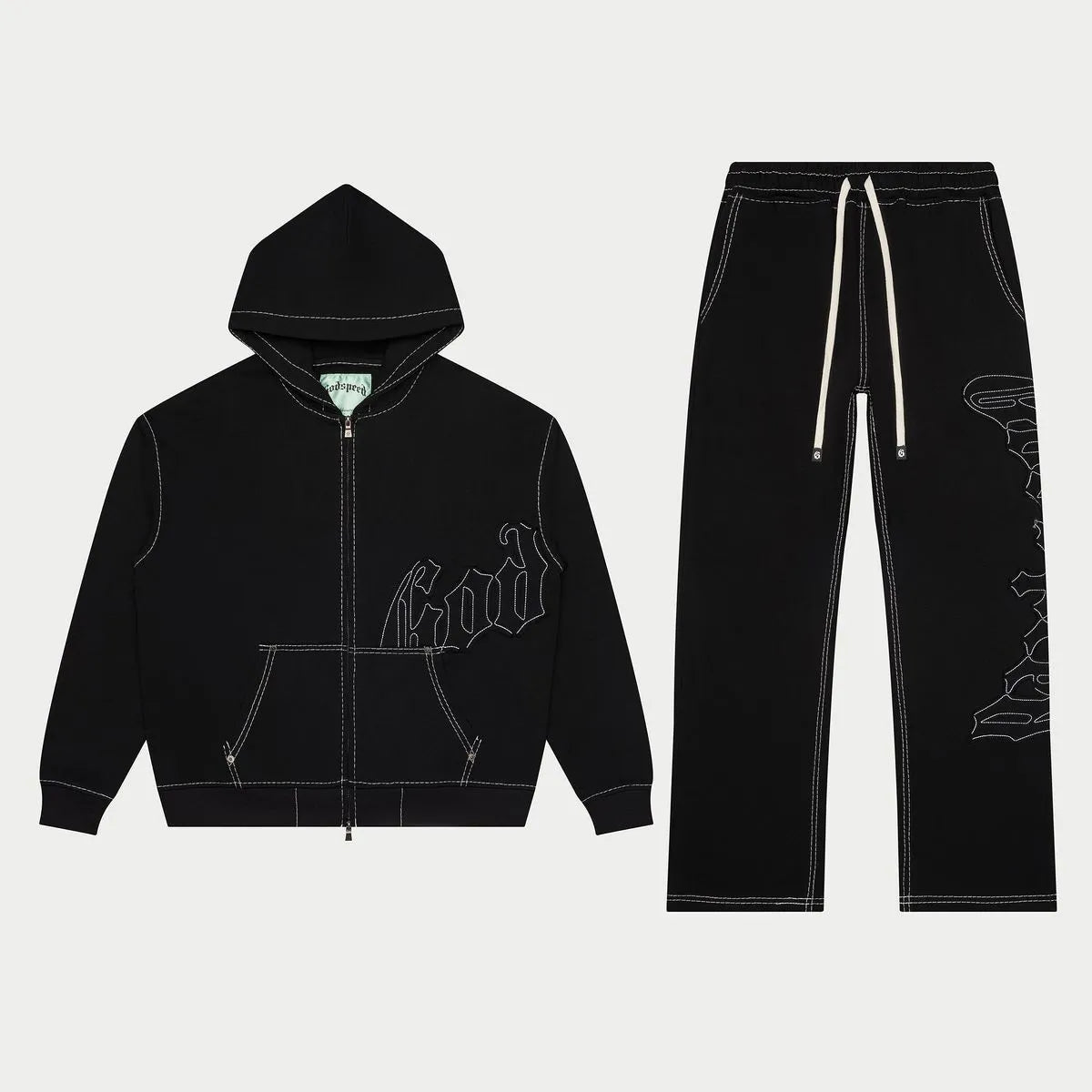 Godspeed Og Logo Sweatsuit V2 Black Stitched