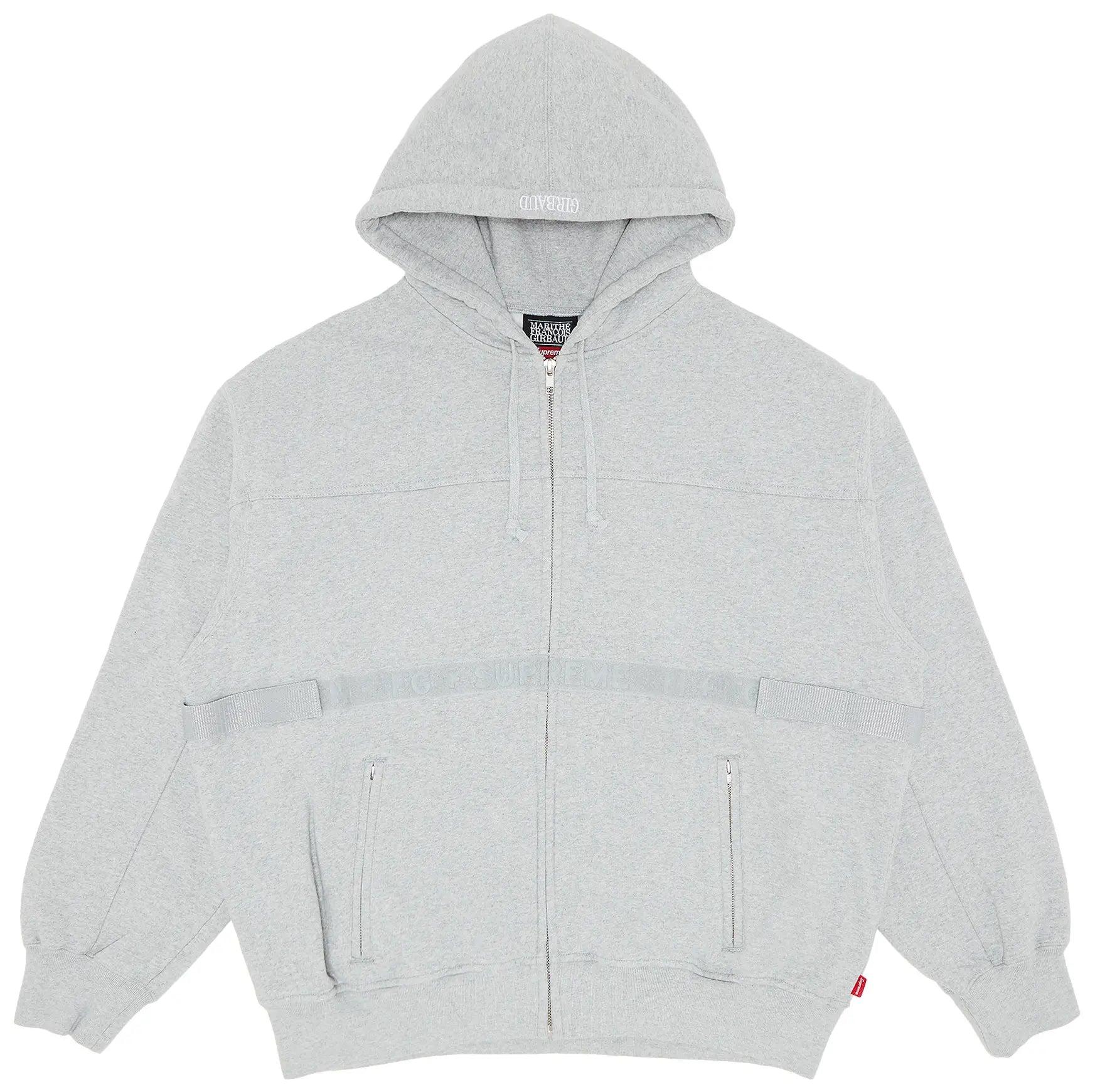 Supreme Marithe   Francois Girbaud Zip Up Hooded Sweatshirt Heather Grey