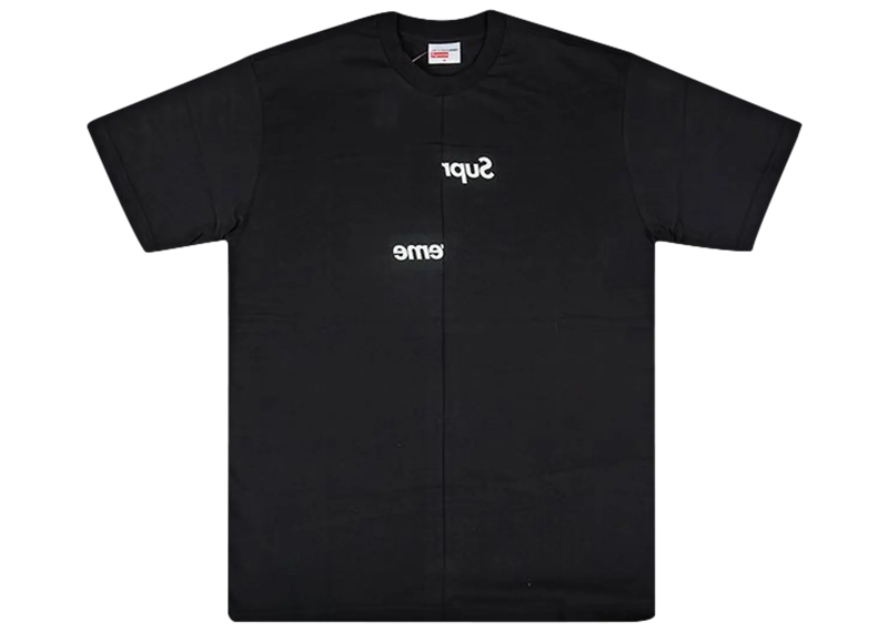 Supreme Comme des Garcons SHIRT Split Box Logo Tee Black Mens - FW18